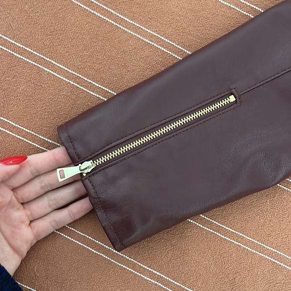 Perfect condition faux leather maroon jacket - Picture 5 of 8